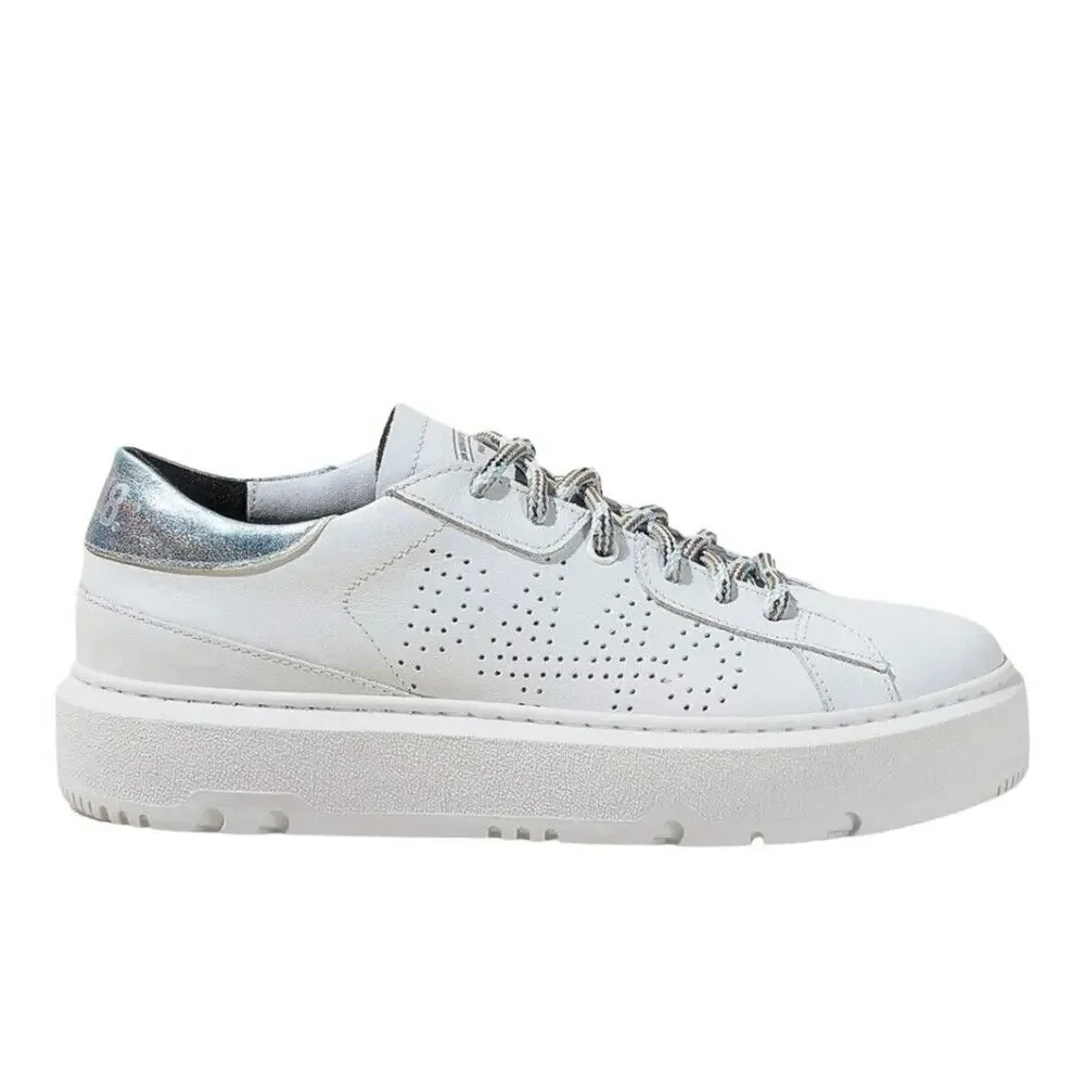 P448 Aerial Low Top Leather Sneakers Shoe White Size Wo’s 10.5-11|Men 8.5 41 - Picture 1 of 7